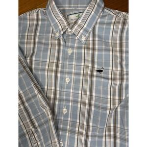 Properly Tied Boys sz 7 blue plaid long sleeve button up easy care classic